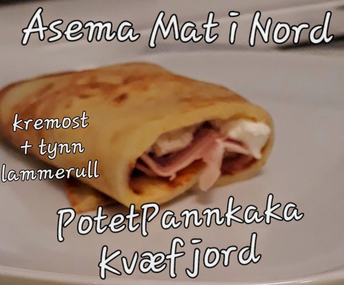 Asema PotetPannKaka Kvæfjord med nøytral kremost og tynne skiver lammerull